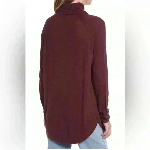 Caslon Turtleneck Tunic Sweater in Burgandy Royals Size Small NWT - Picture 2 of 10